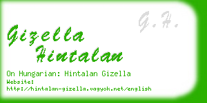 gizella hintalan business card